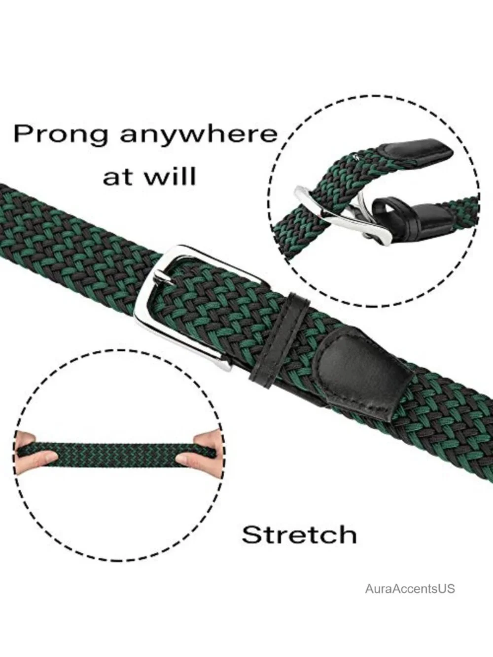 Elastic Braided Belt Stretch Woven Gift Box Golf Business Dress